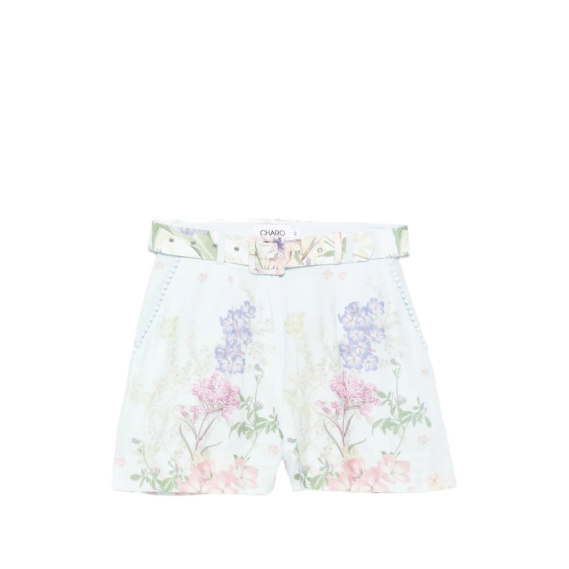 Charo Ruiz Pansy Floral-print Belt Shorts