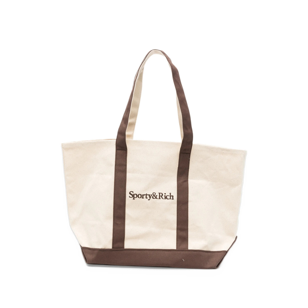 Sporty & Rich Medium Mona Logo-embroidered Tote Bag