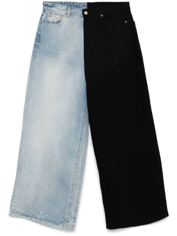 contrast-panel jeans