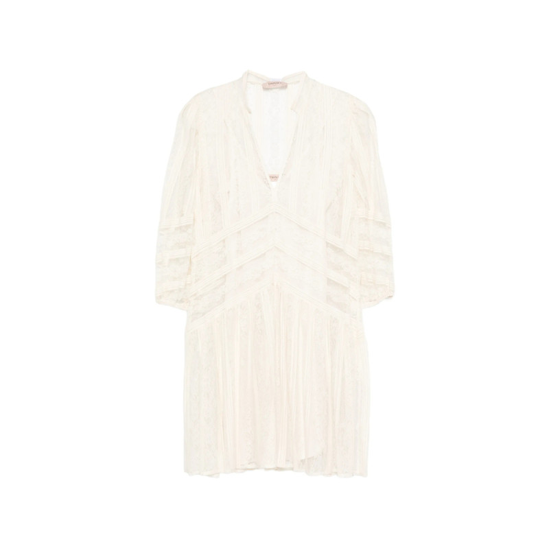 Twinset Laced V-neck Mini Dress