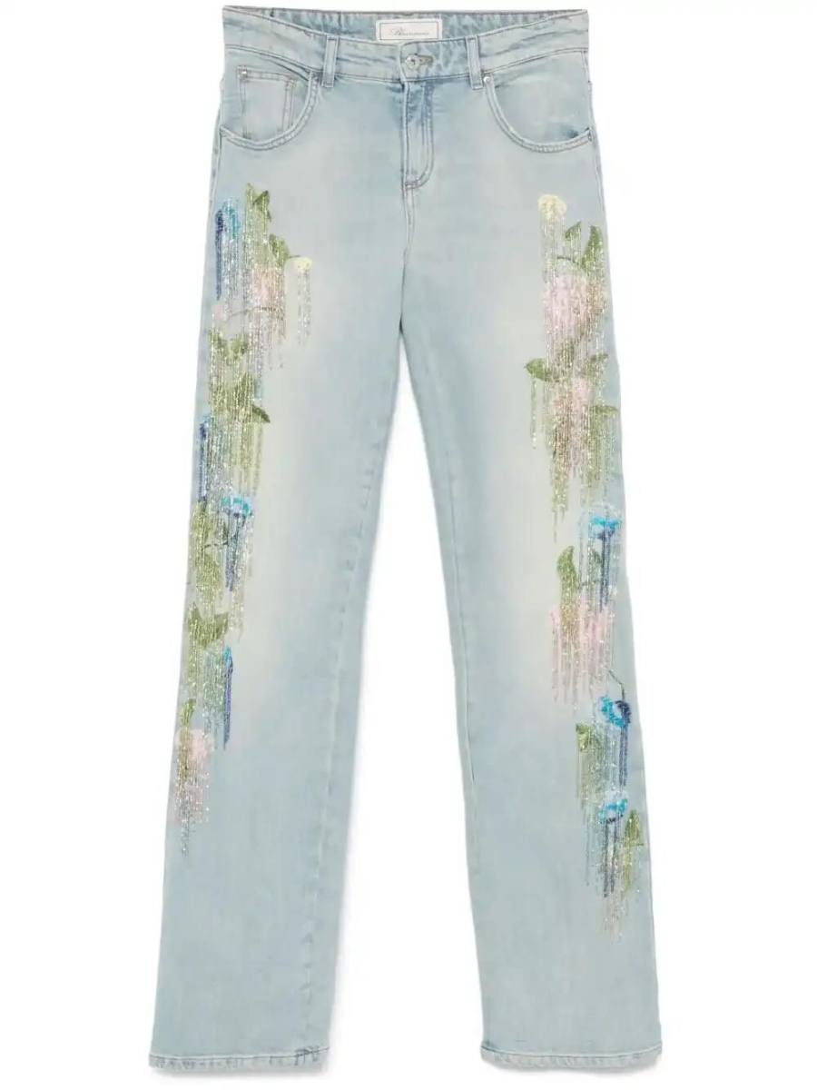 bead-tassel jeans