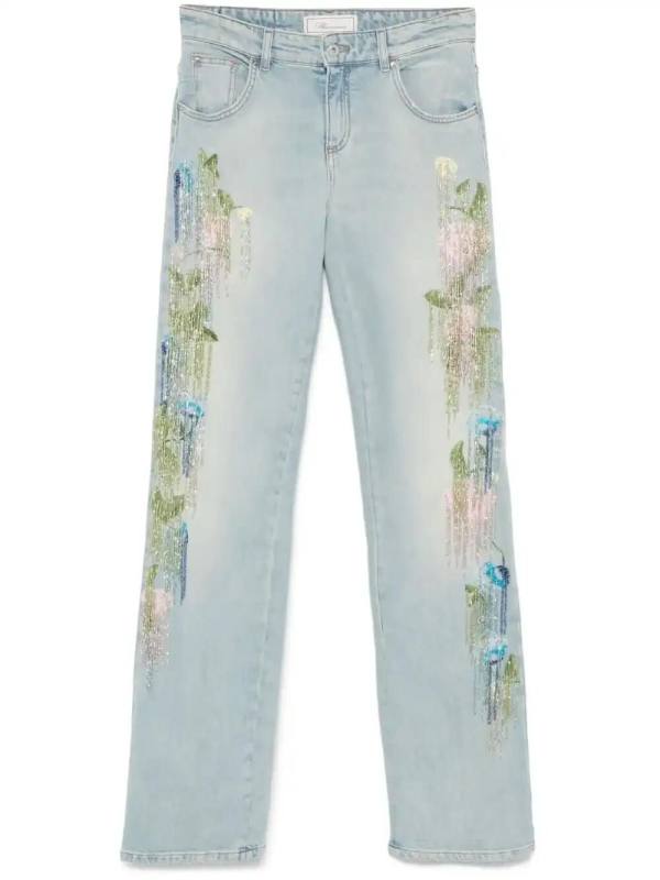 bead-tassel jeans