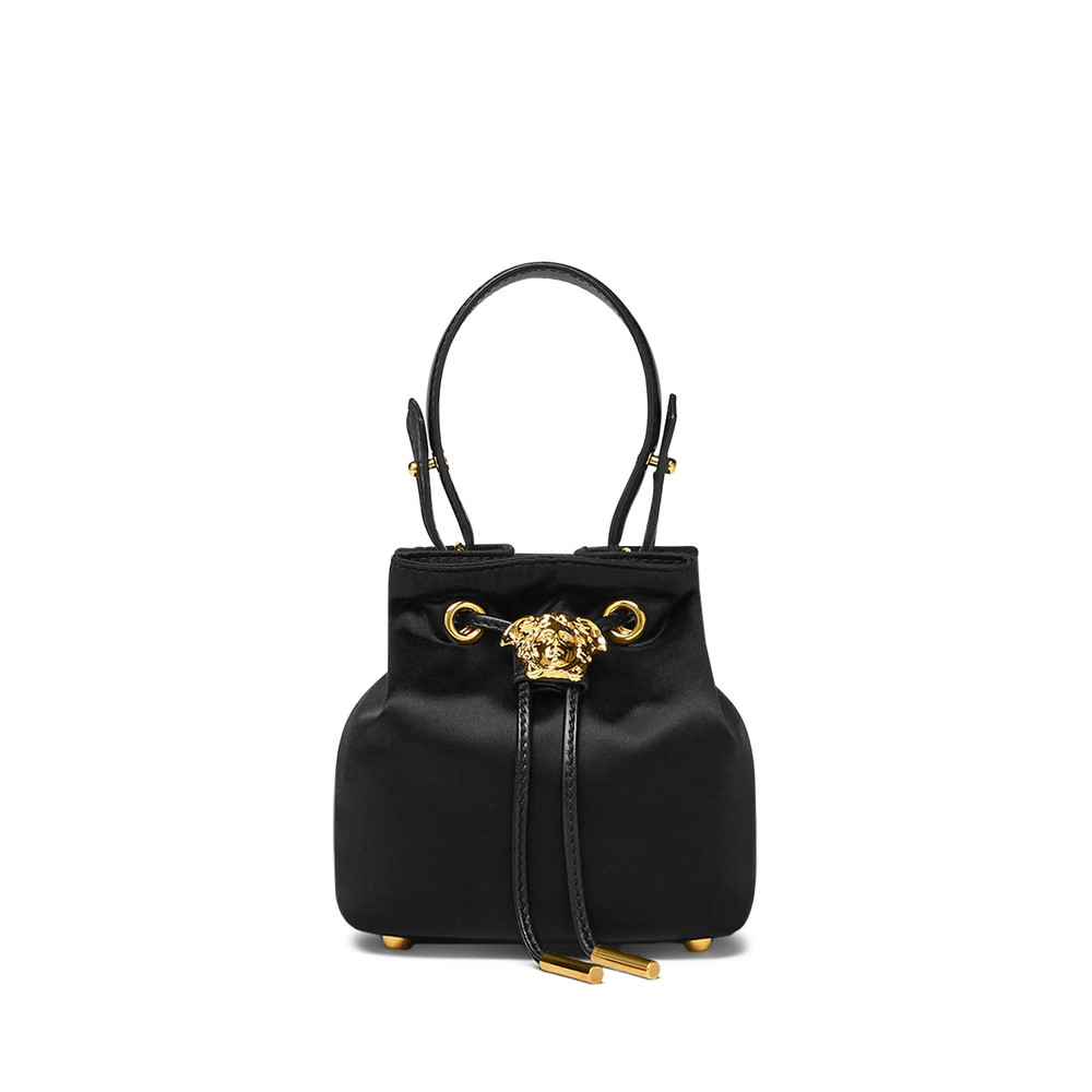 Versace Mini La Medusa Satin Bucket Bag
