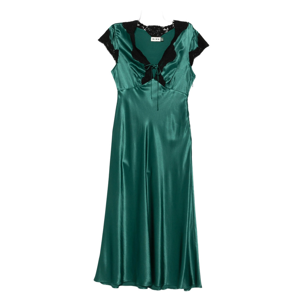 Rixo Amari Lace-trimmed Satin Dress