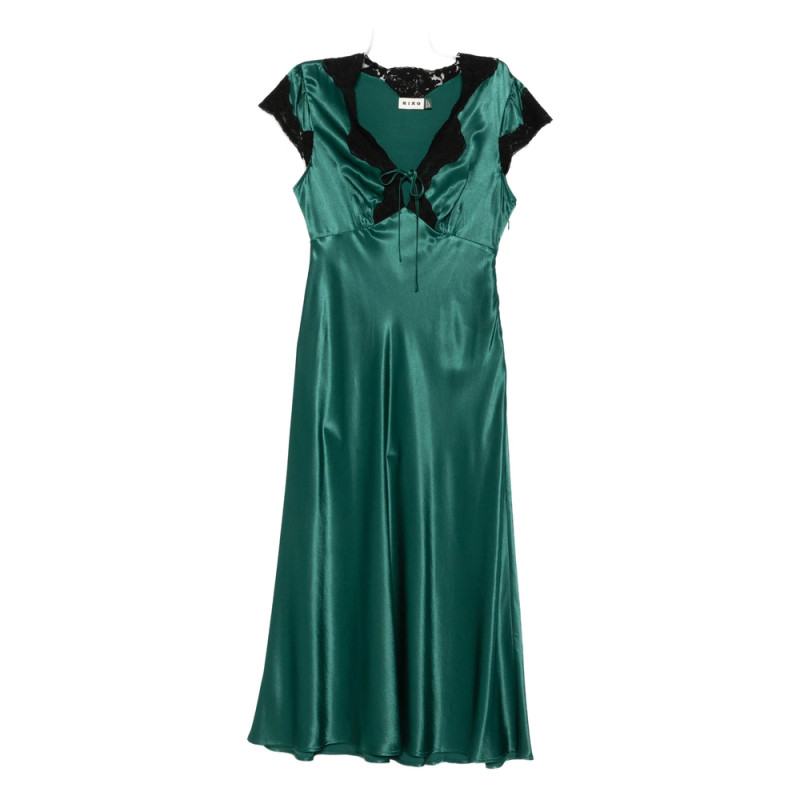 Rixo Amari Lace-trimmed Satin Dress