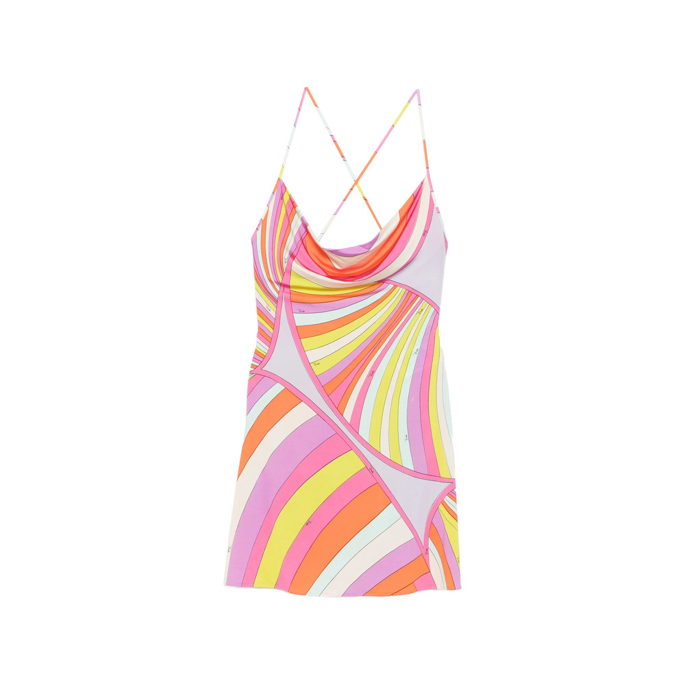 Pucci Iride-print Cowl-neck Mini Dress