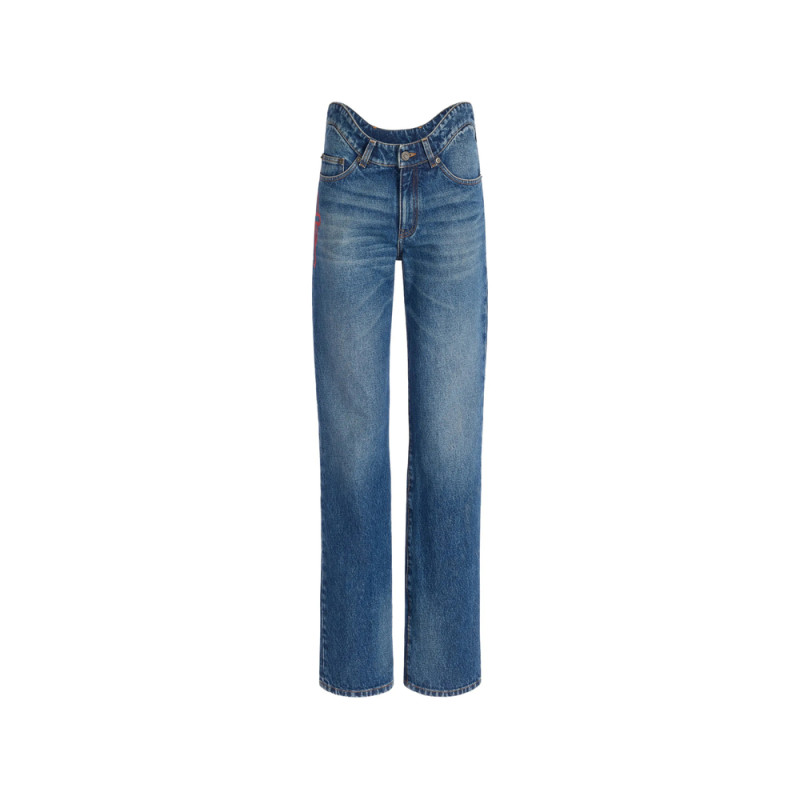 Jean Paul Gaultier The Curved JPG Denim Trousers.