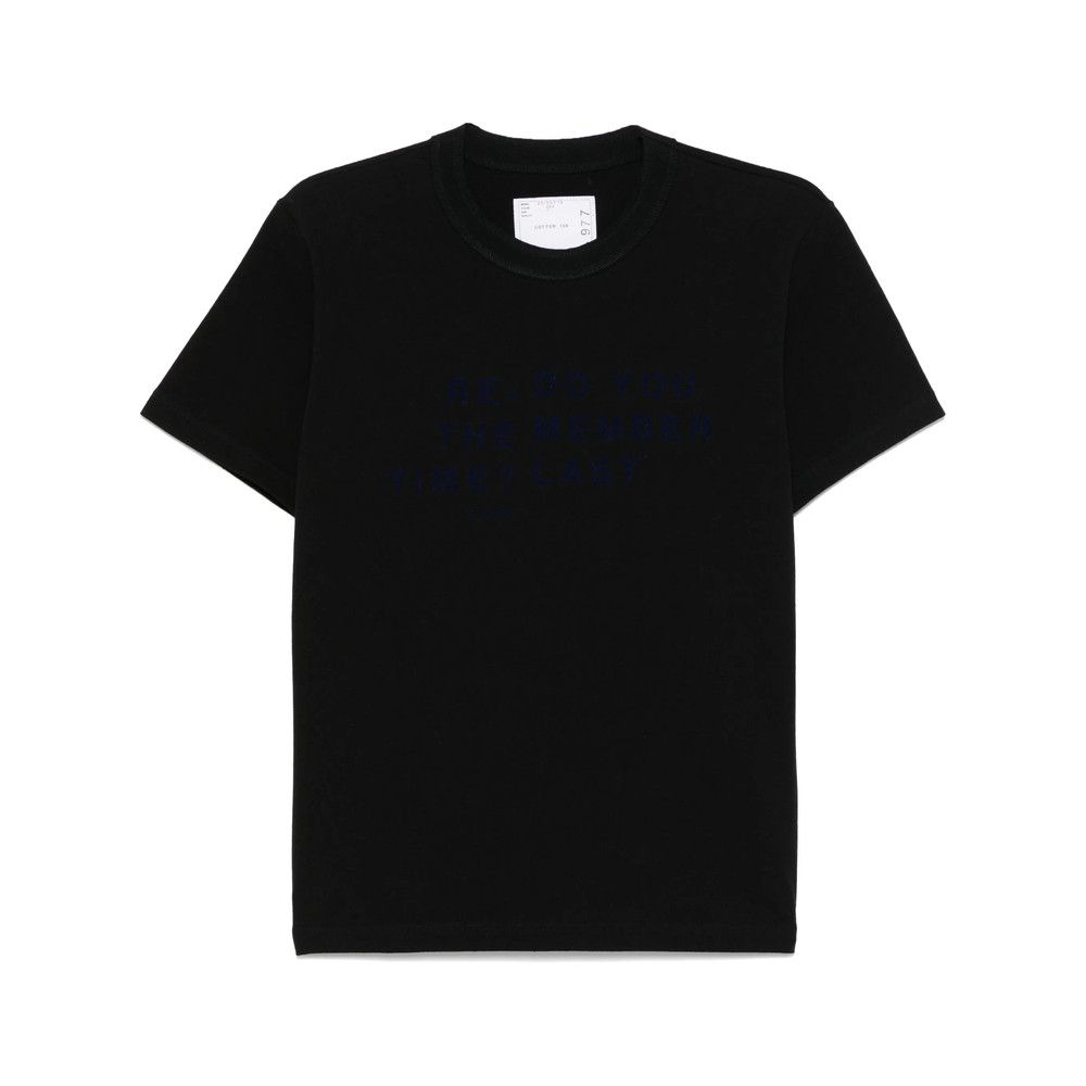 Sacai Flocked-slogan T-shirt