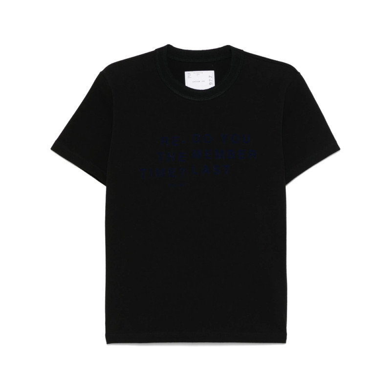 Sacai Flocked-slogan T-shirt