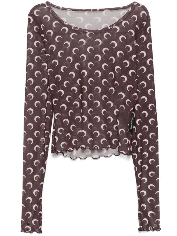 moon-print T-shirt