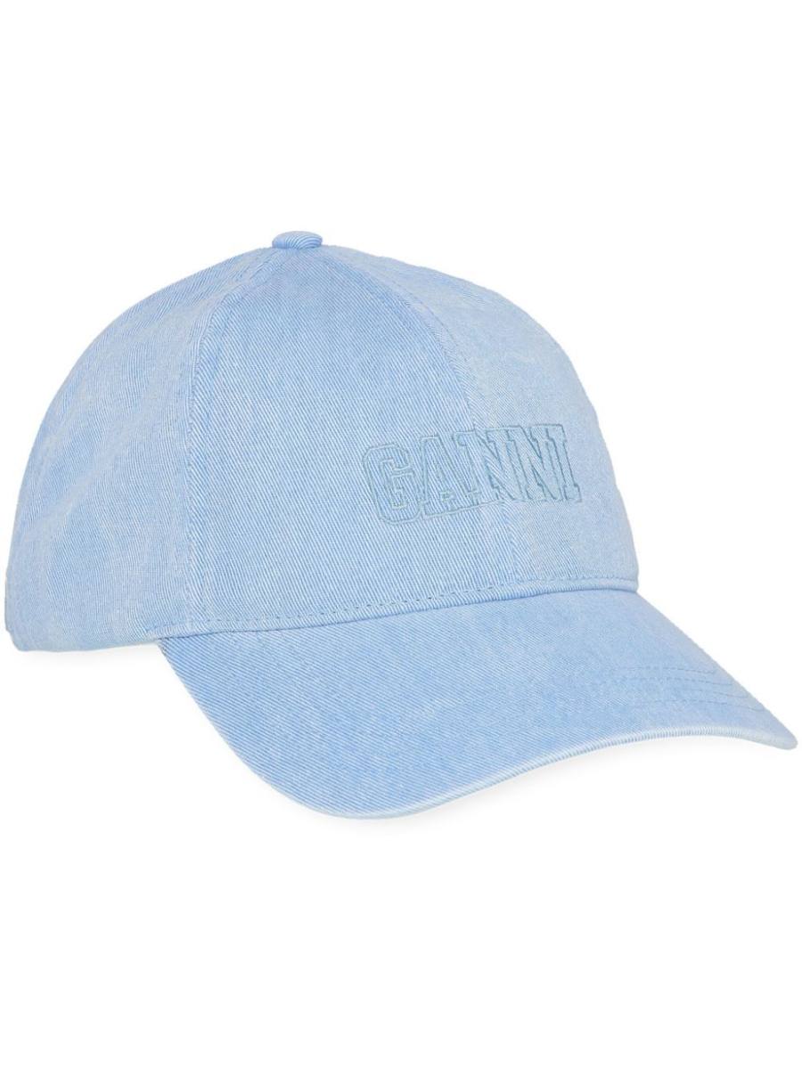 logo-embroidered denim cap