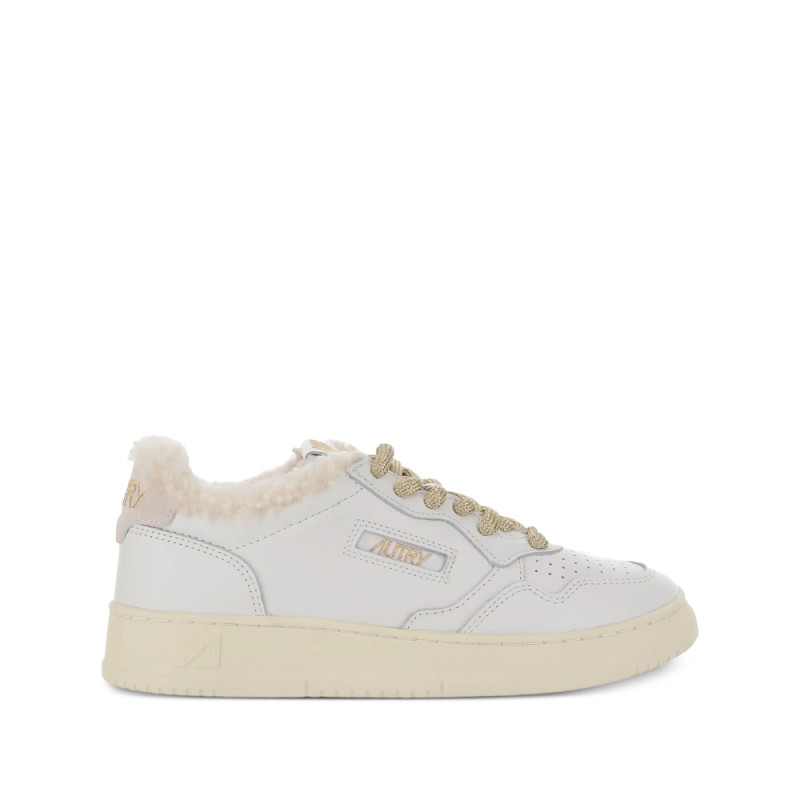 Autry Medalist Shearling-trimmed Leather Sneakers