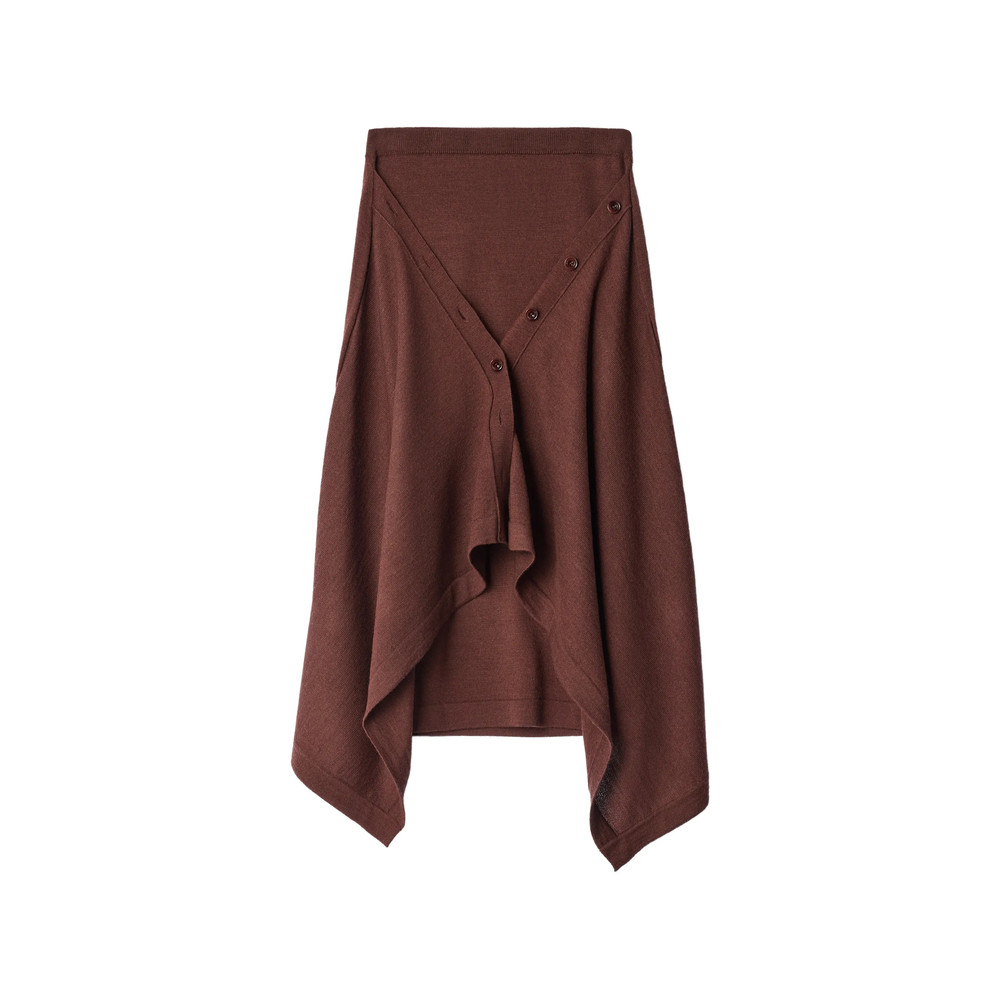 Lemaire Buttoned Skirt In Merino Wool Blend