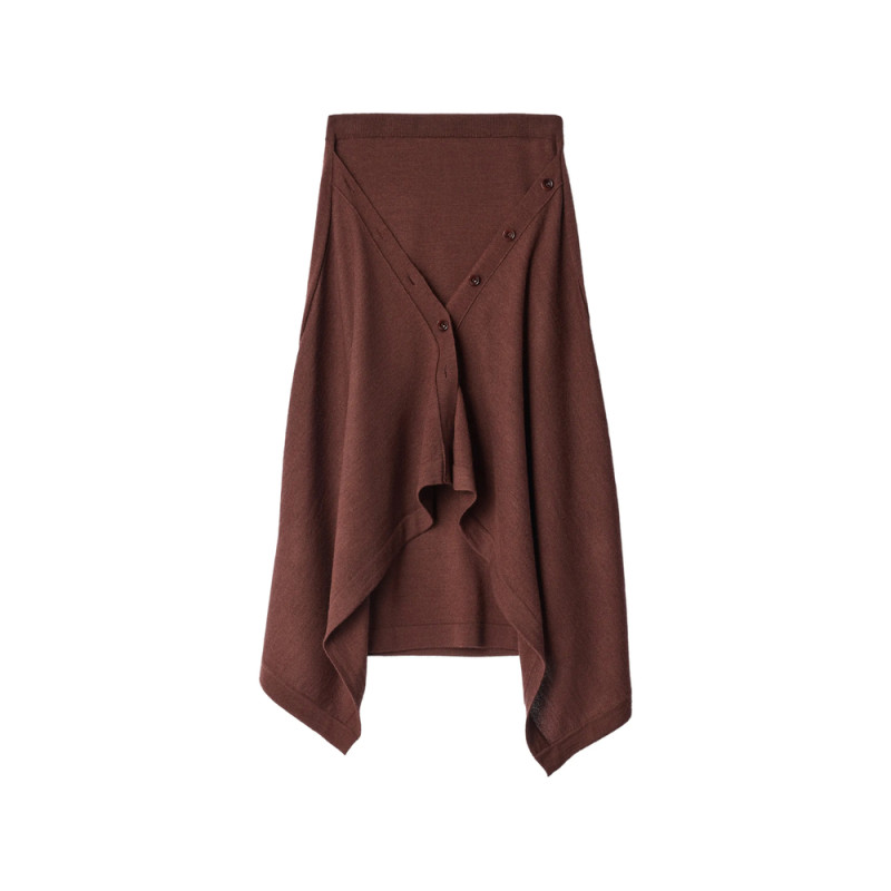 Lemaire Buttoned Skirt In Merino Wool Blend