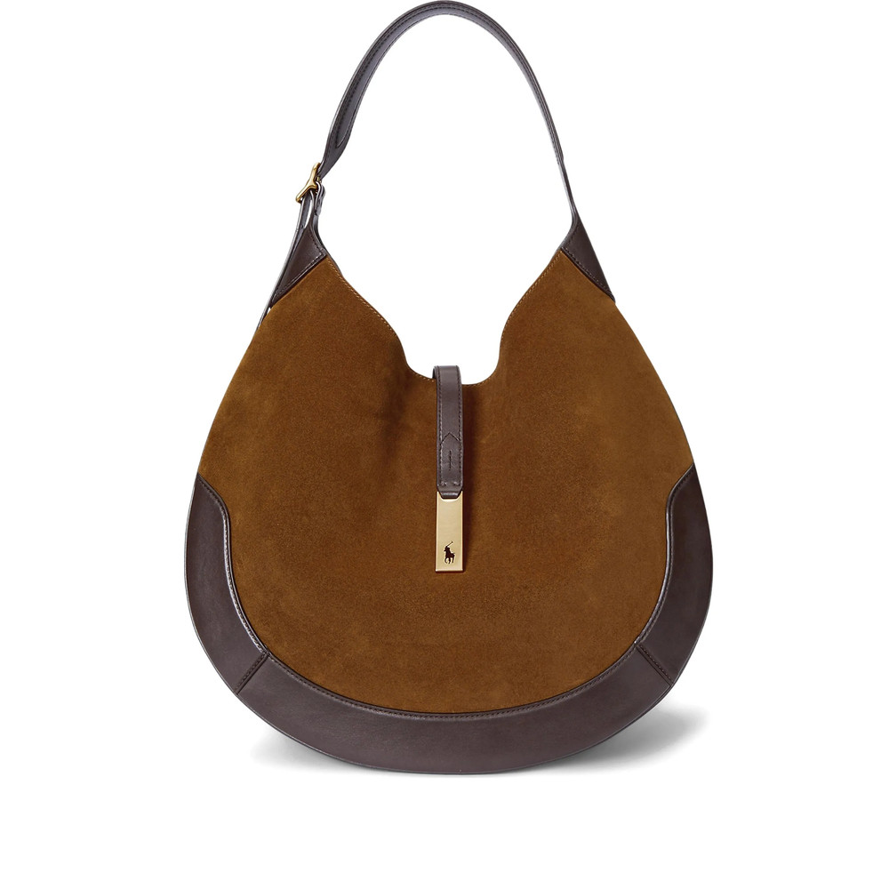 Ralph Lauren Polo ID Leather Half-moon Shoulder Bag