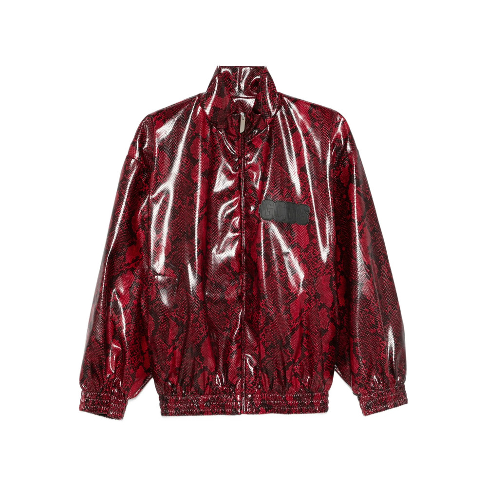 Gcds Snakeskin-effect Faux-leather Jacket
