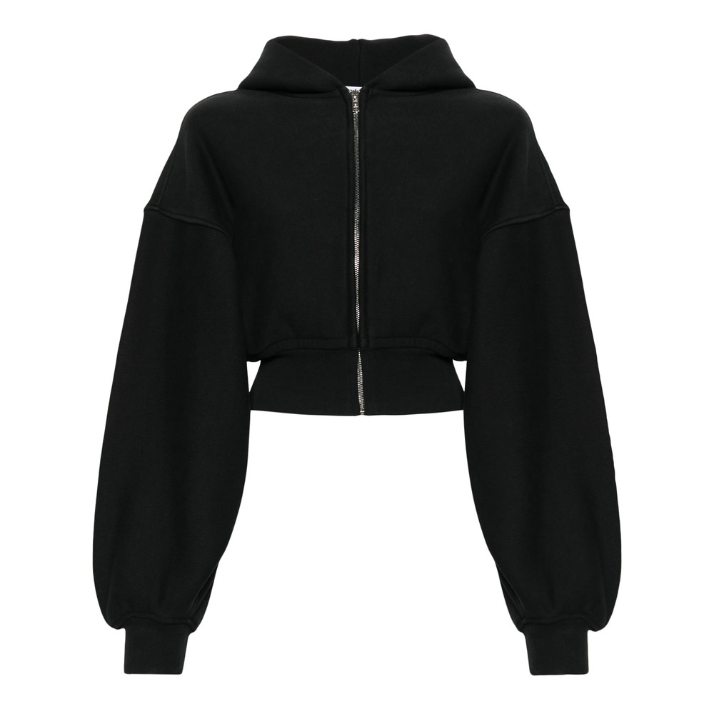 Alexander Wang T Cropped Zip-up Cotton Hoodie