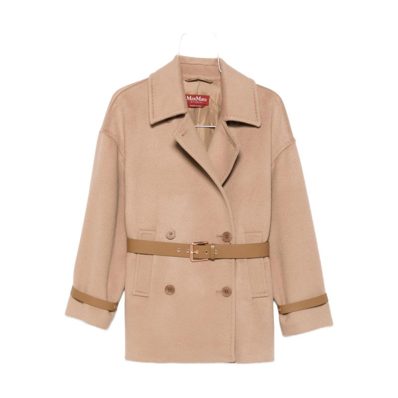 Max Mara Studio Double-breasted Belted Coat