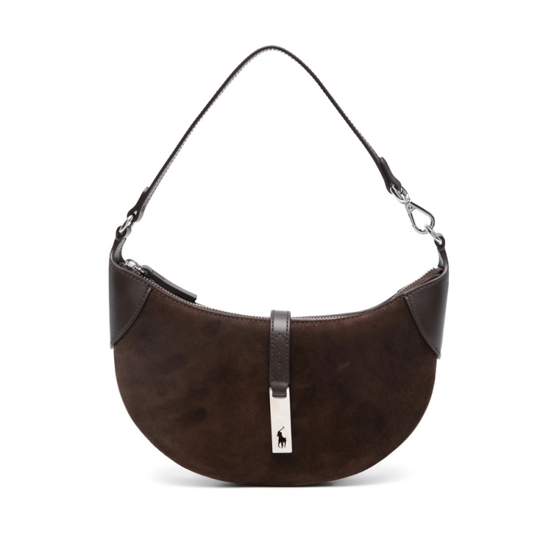 Ralph Lauren Mini Polo ID Suede Shoulder Bag