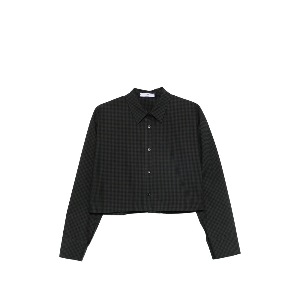 Eleh Check-pattern Cropped Shirt