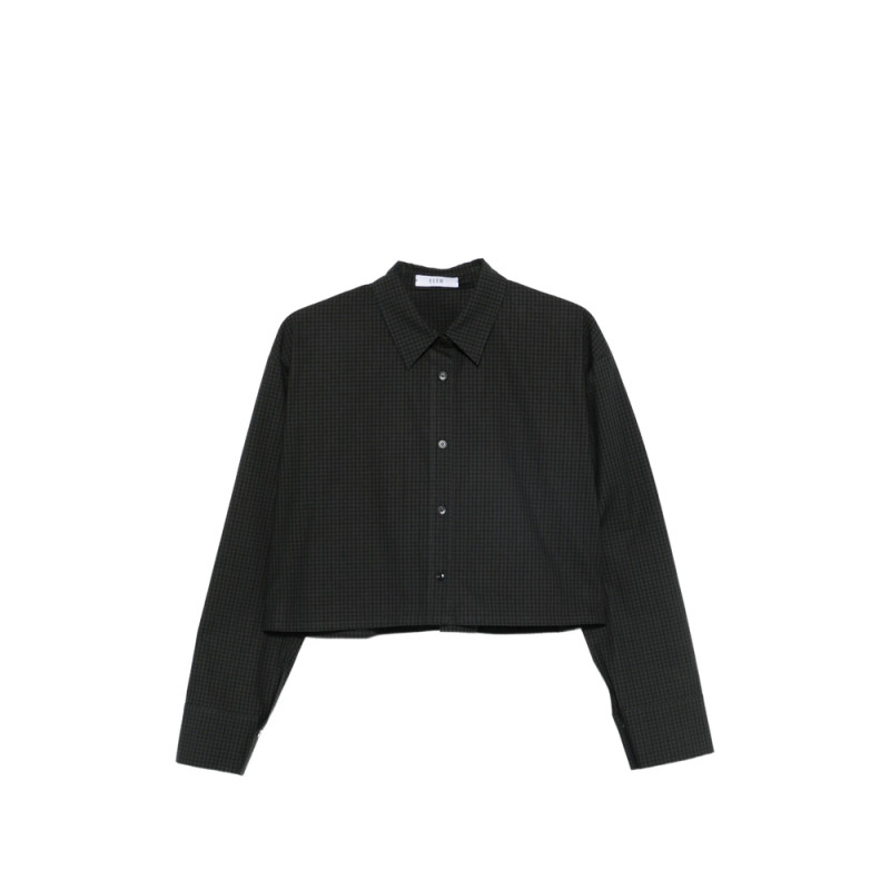 Eleh Check-pattern Cropped Shirt