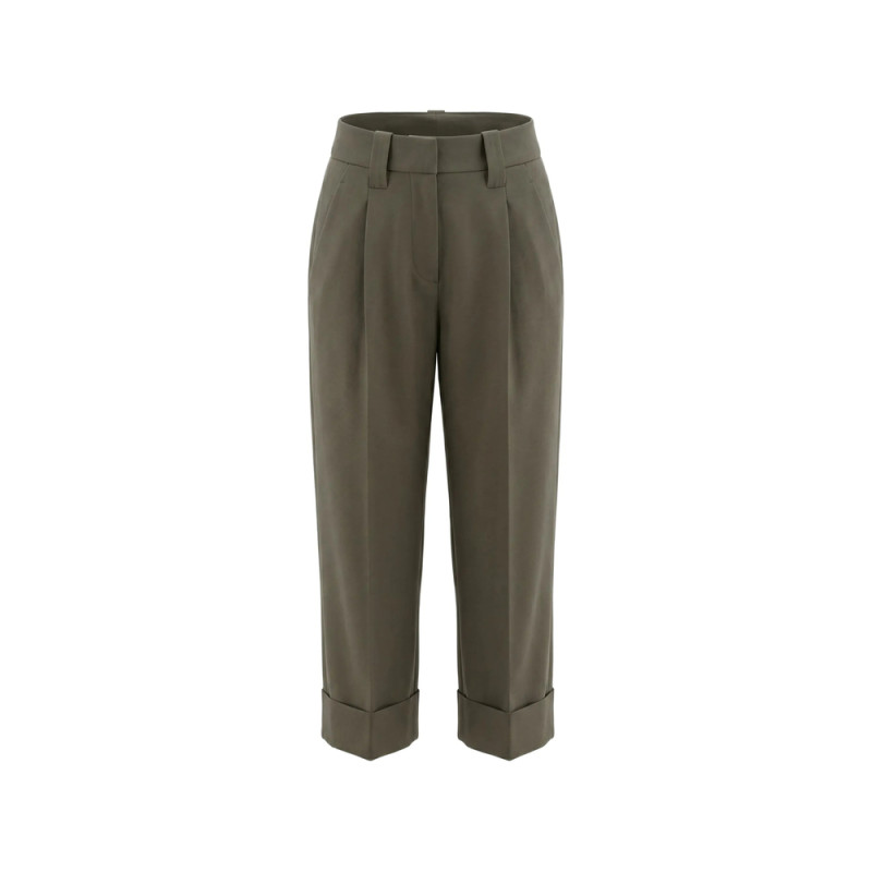 Brunello Cucinelli Pleated-detail Turn-up Trousers