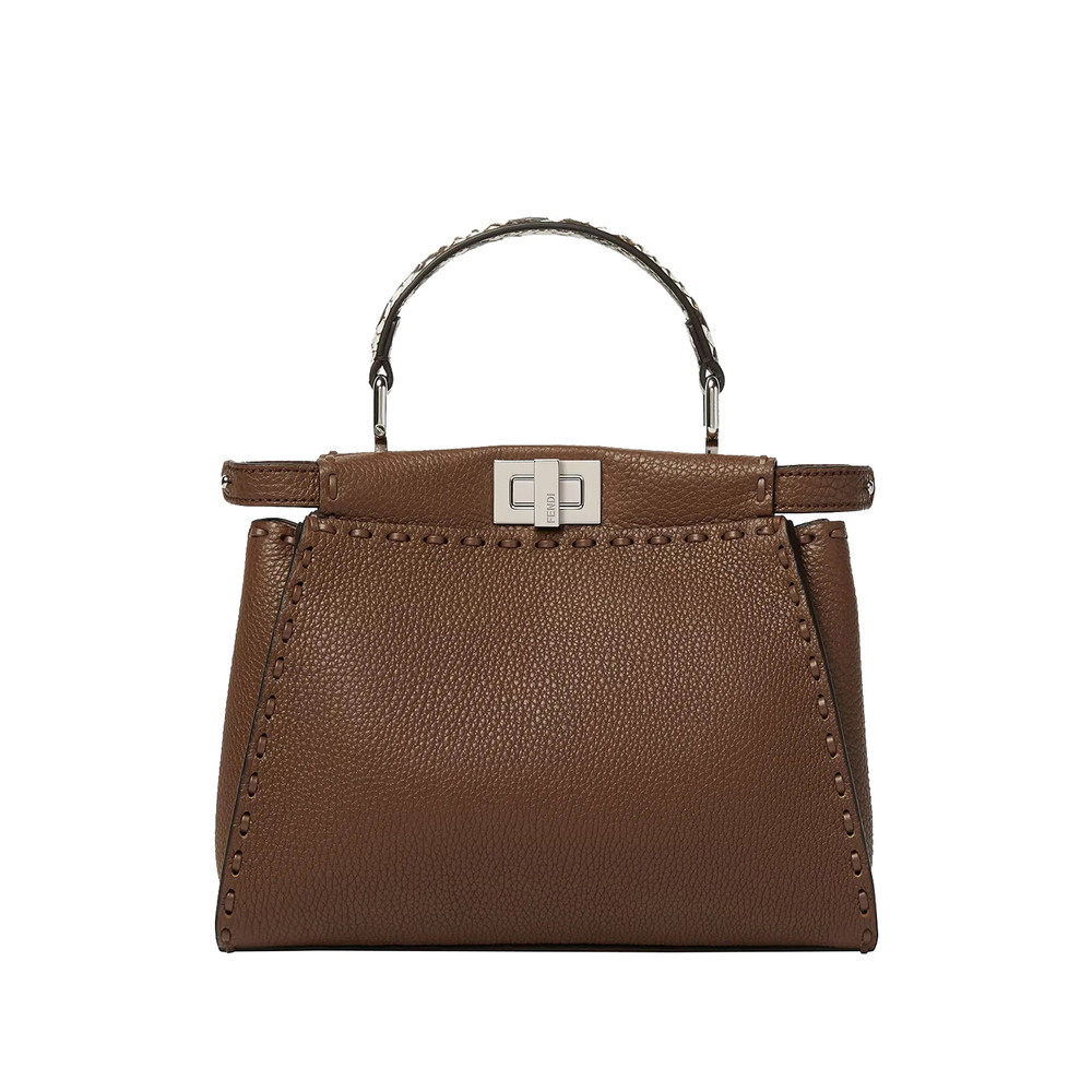 Fendi Mini Peekaboo Leather Tote Bag