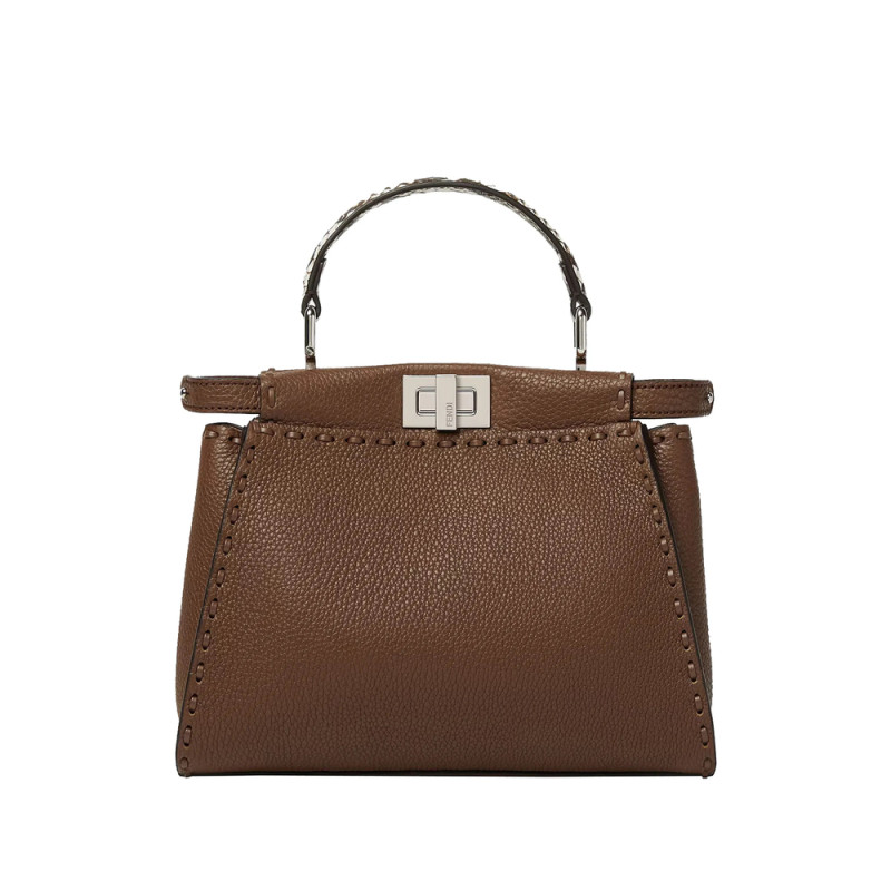 Fendi Mini Peekaboo Leather Tote Bag