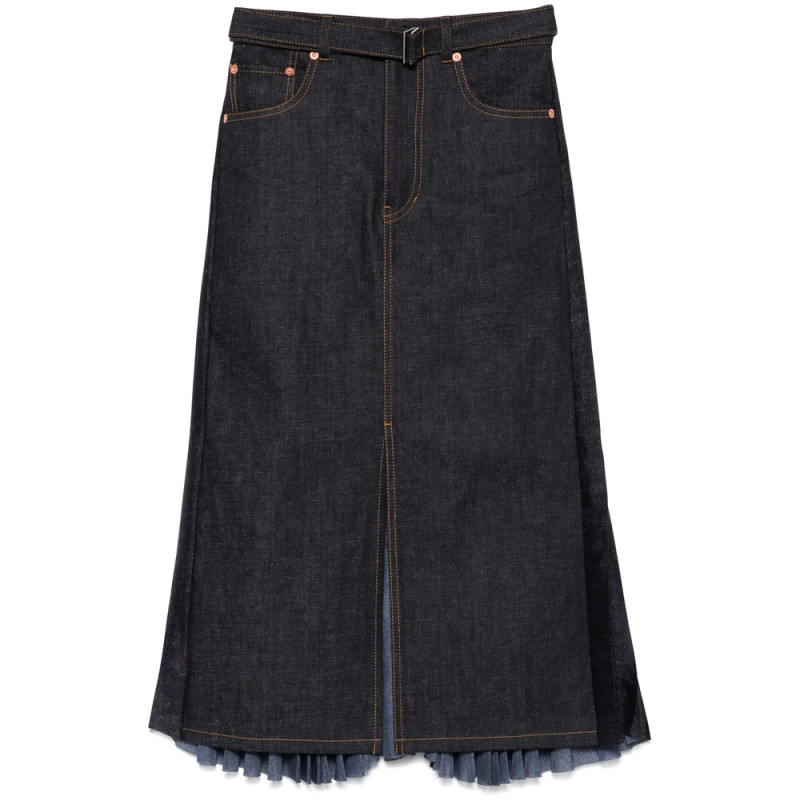 Sacai Pleat-detailed Midi Skirt