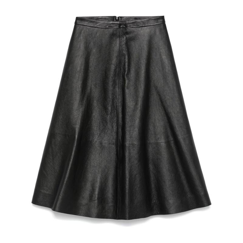 Balenciaga Leather Midi Skirt