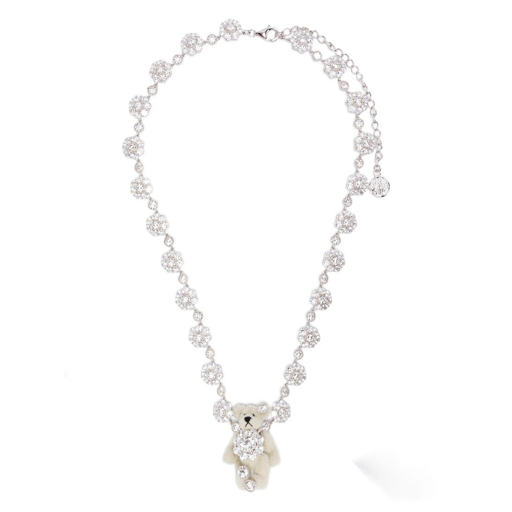 Yvmin Teddy-bear Flower-cluster Necklace