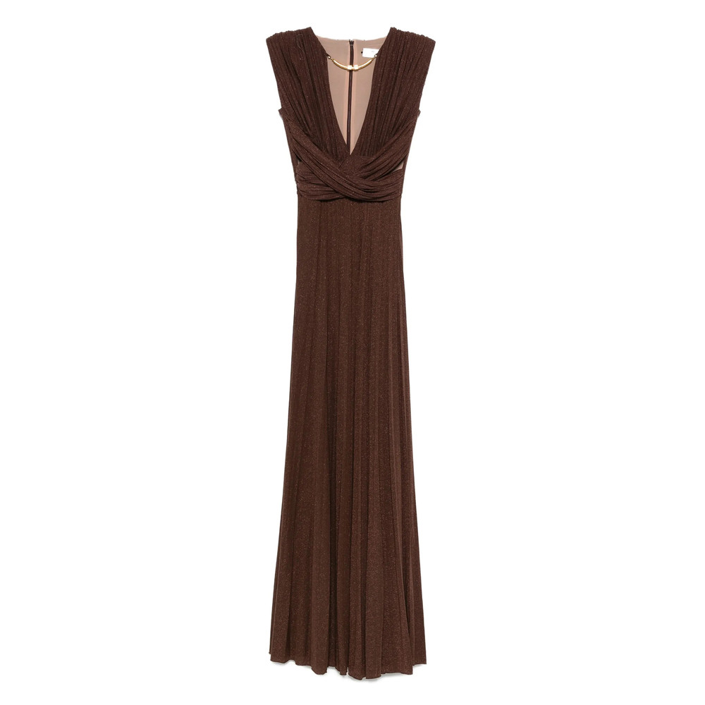 Elisabetta Franchi Pleated Cross-detail Dress