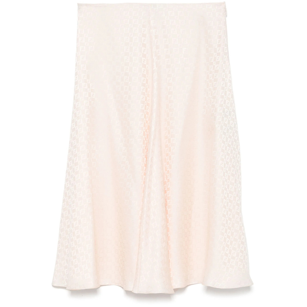 Fendi FF Silk Midi Skirt