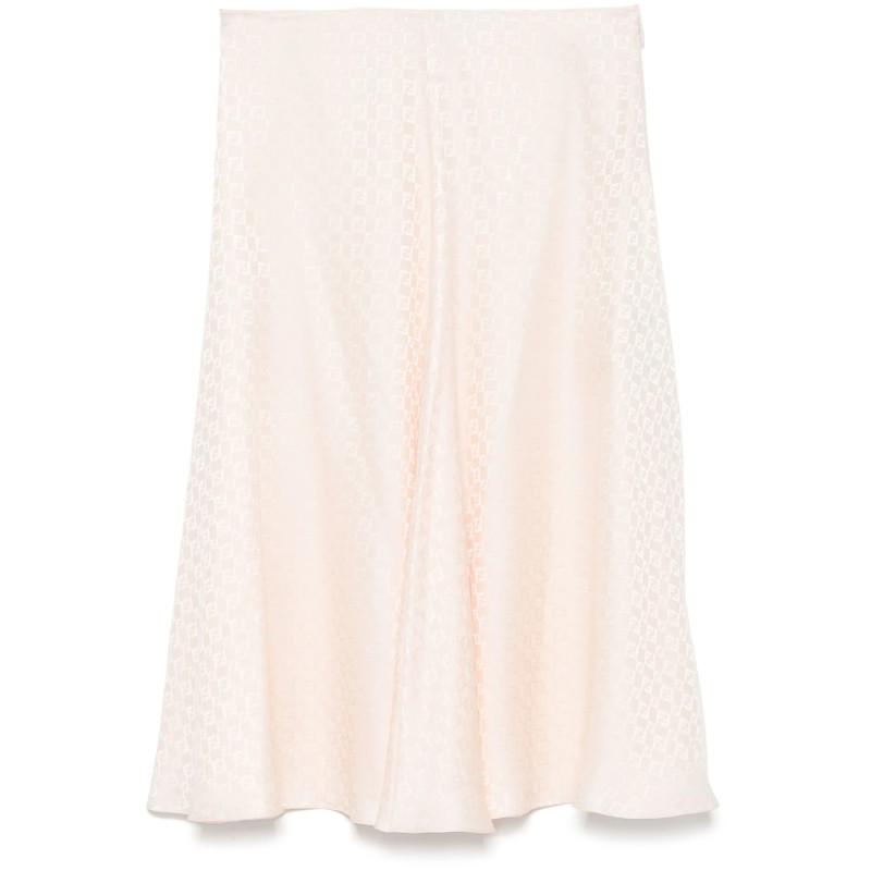Fendi FF Silk Midi Skirt