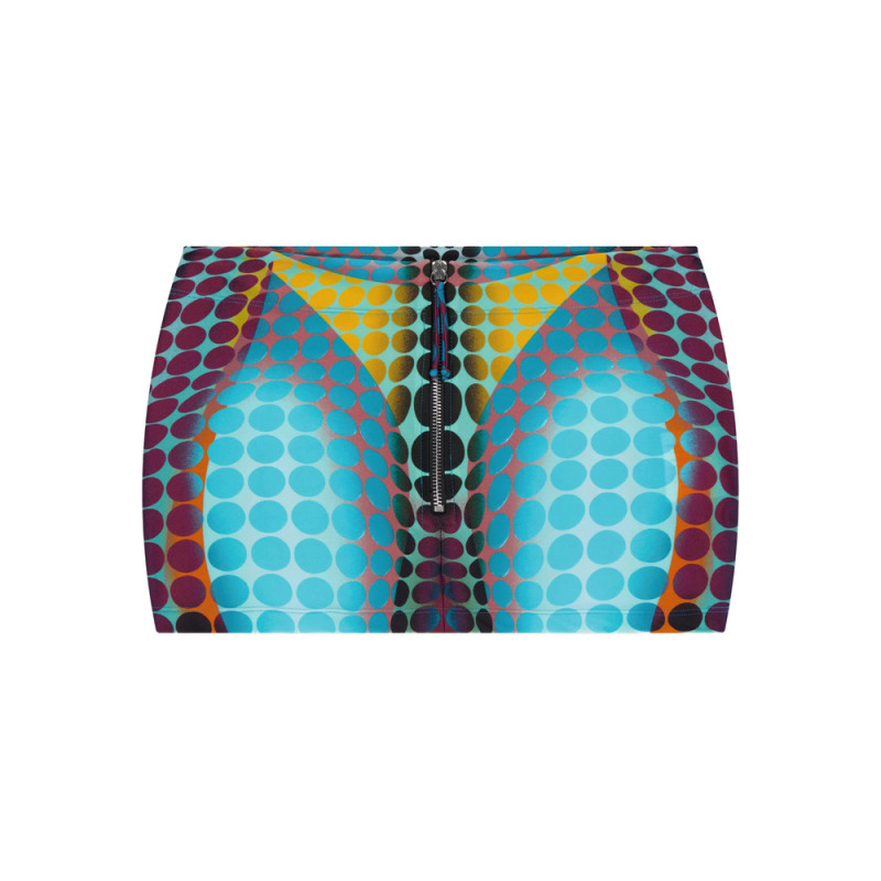 Jean Paul Gaultier Zip-up Dots-print Mini Skirt