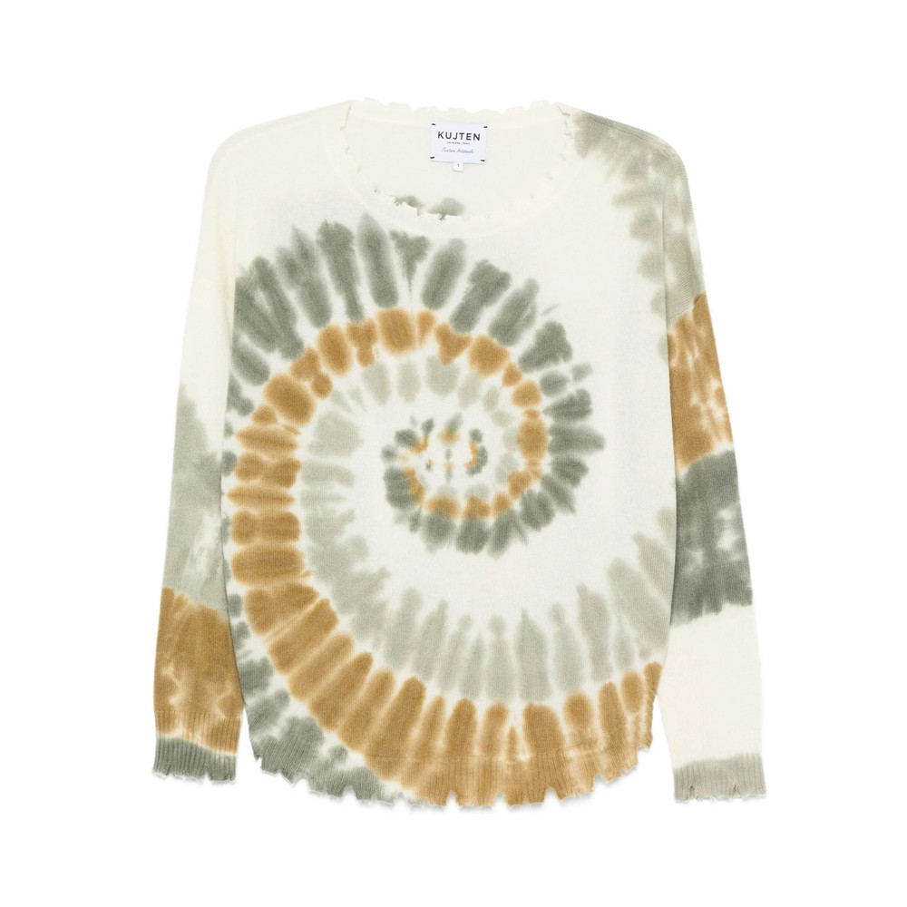 Kujten Tie-dye Frayed Sweater