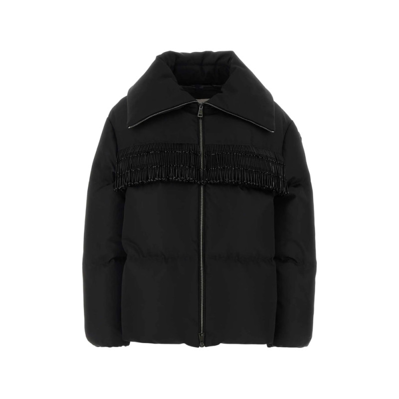 Moncler Manchot Beaded-trim Mid-length Down Jacket