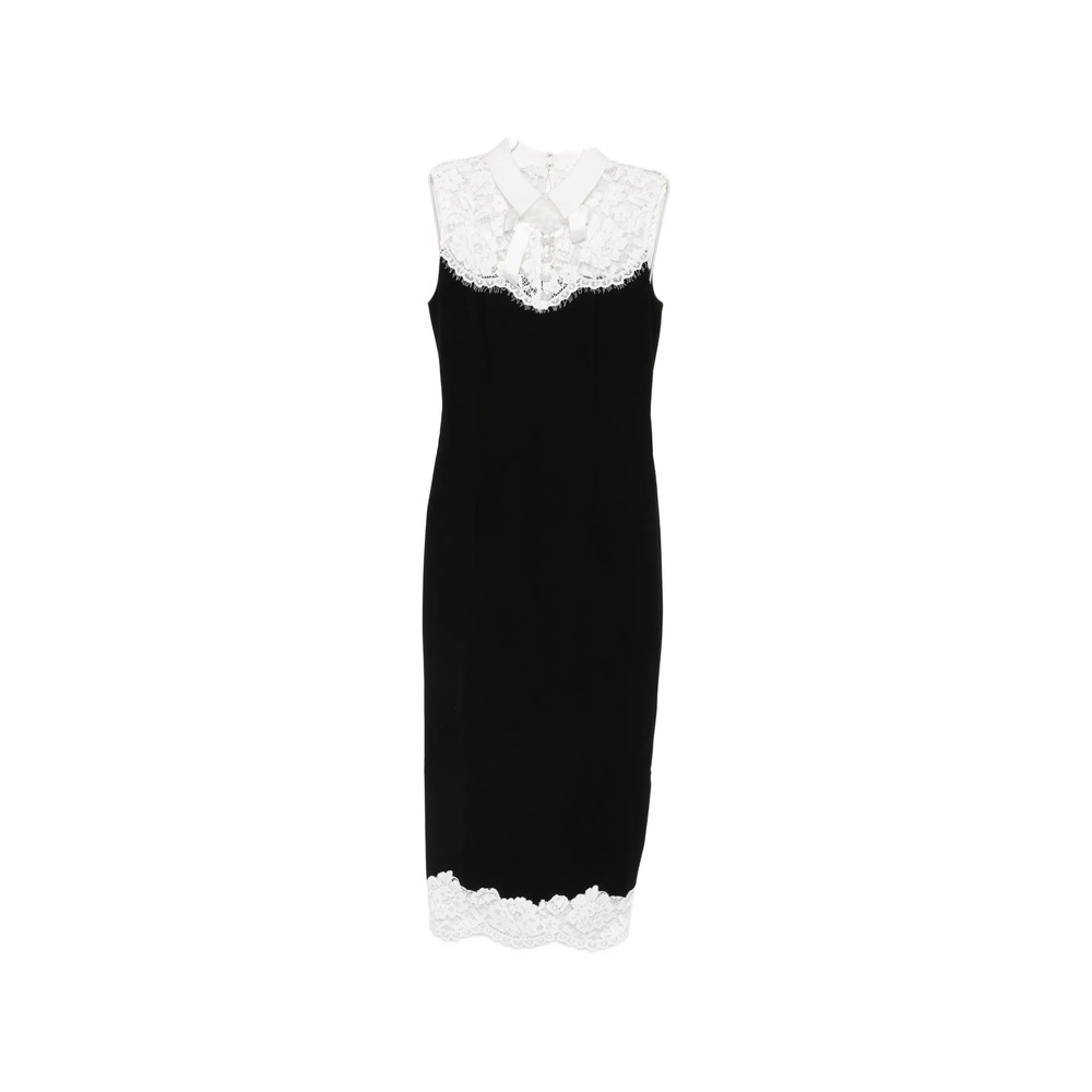 Self-portrait Lace-trimmed Bow-detail Midi Dress