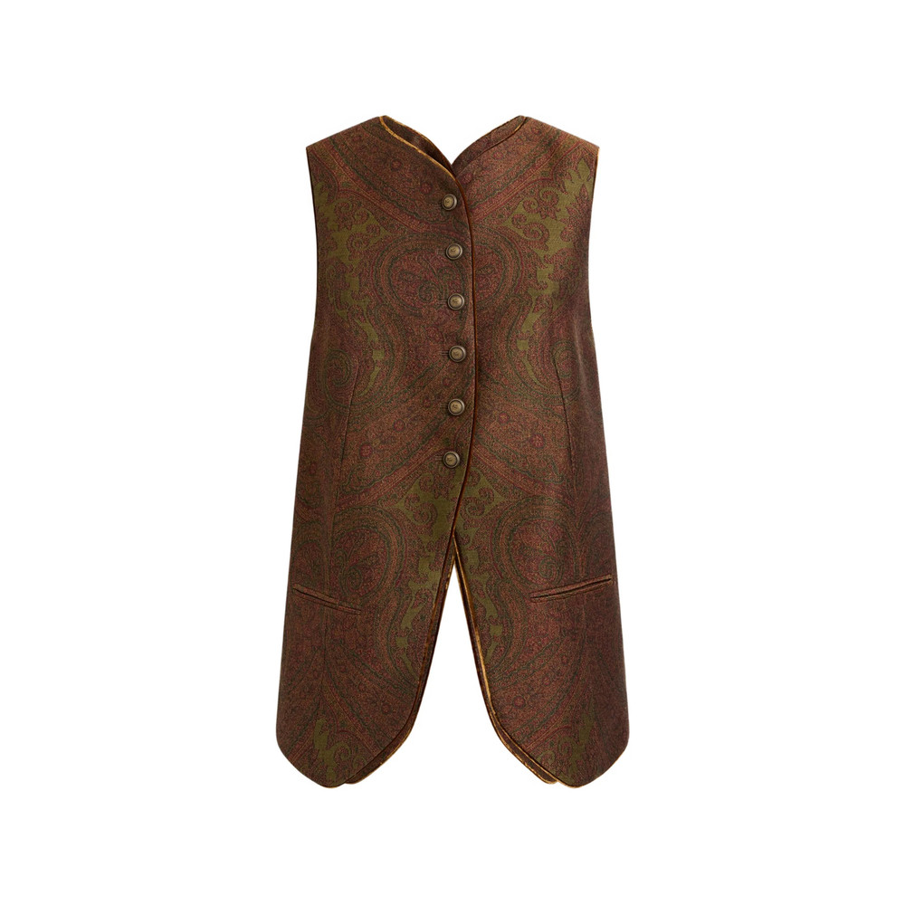 Etro Wool-blend Jacquard Waistcoat With Paisley Motif