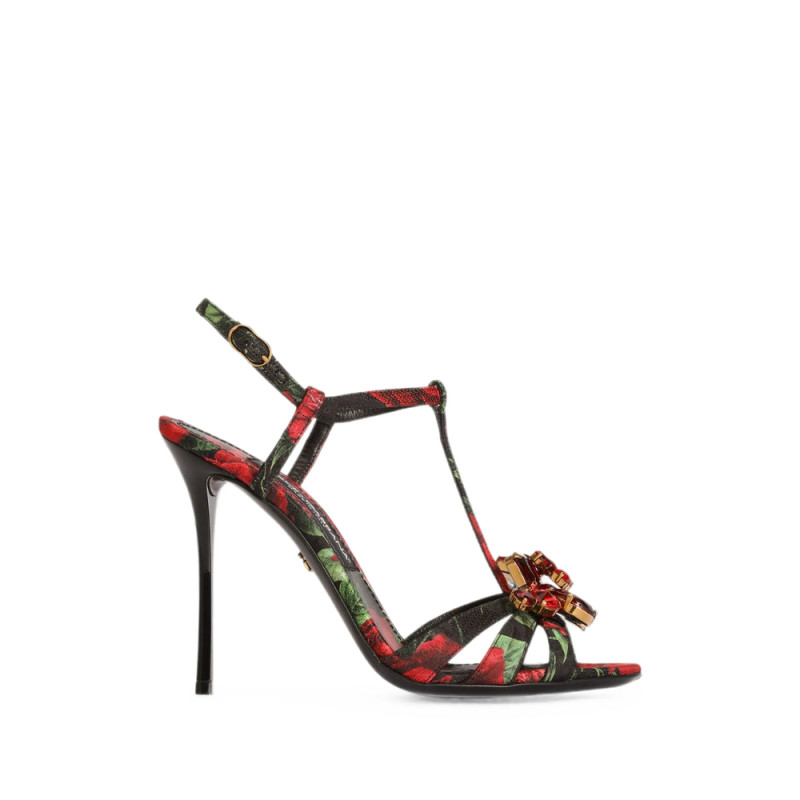 Dolce & Gabbana Rose-print Brocade Sandals