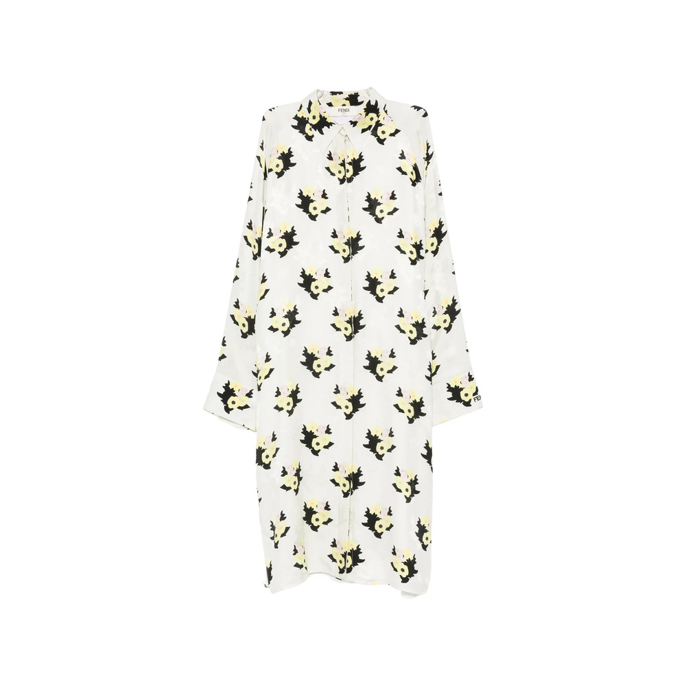 Fendi Floral-print Buttoned Midi Dress