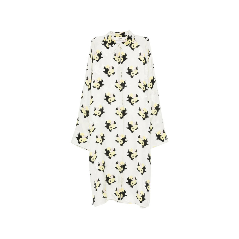 Fendi Floral-print Buttoned Midi Dress