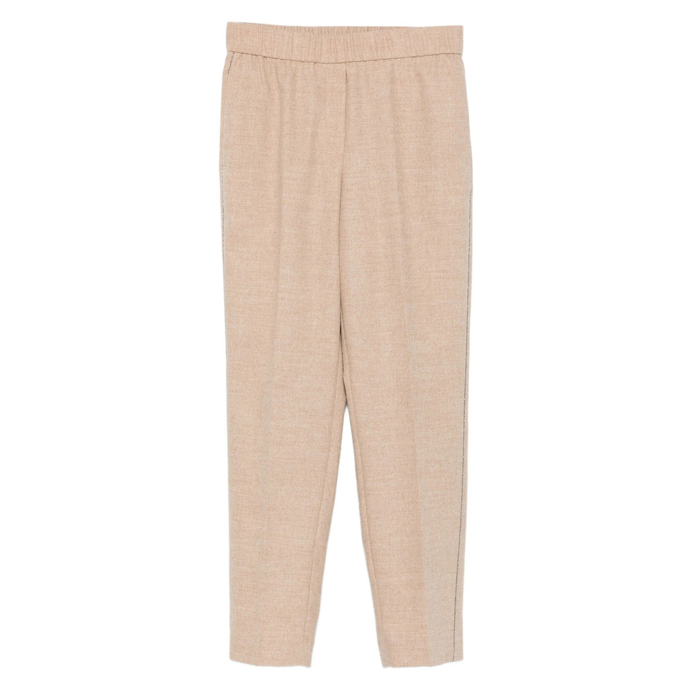 Peserico Elastic-waistband Side-stripe Trousers