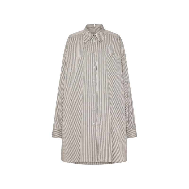 Maison Margiela Fold Collar Pinstriped Shirt