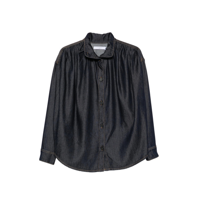 Iro High-neck Gathered-detail Shirt