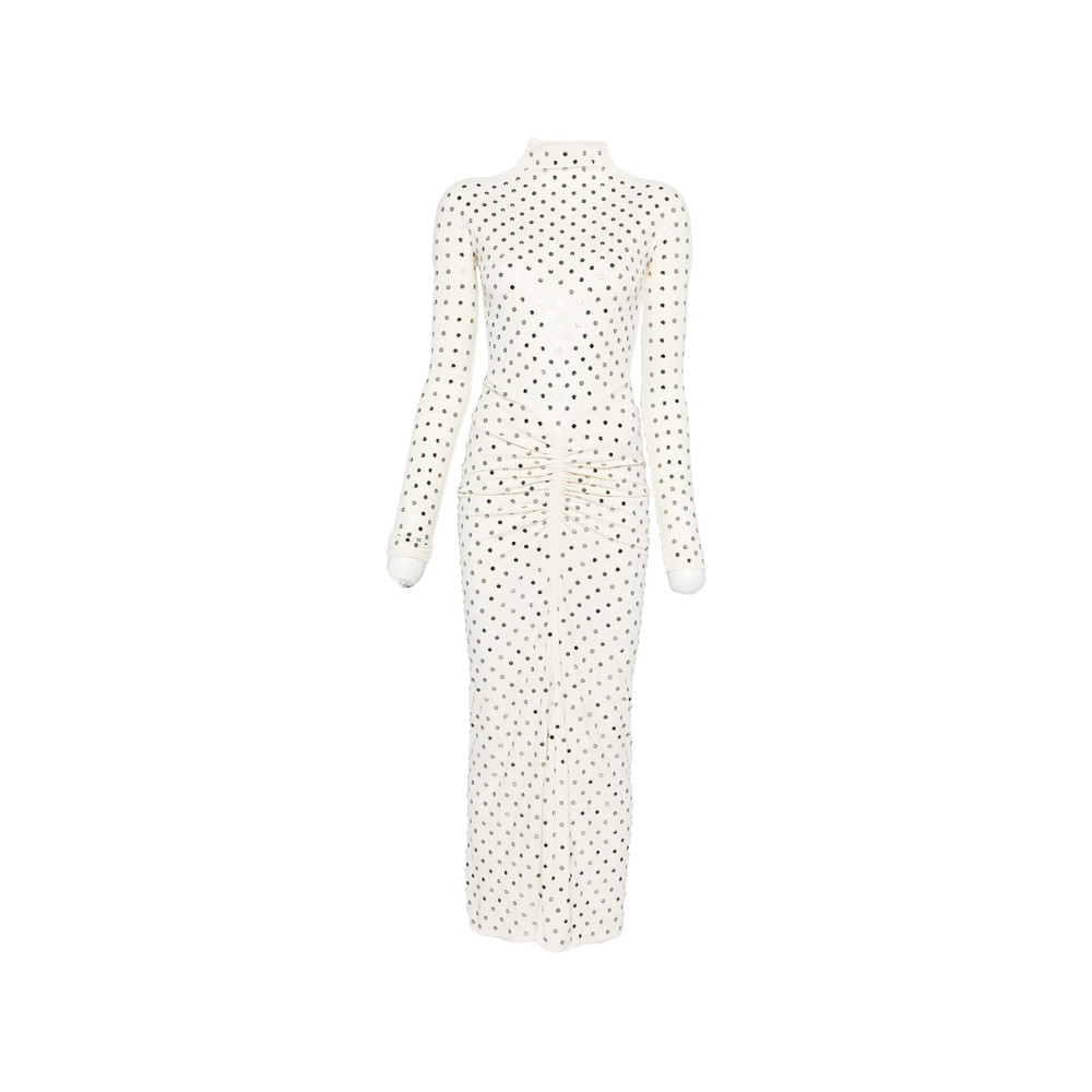 Alaïa Embellished Ruched Midi Dress