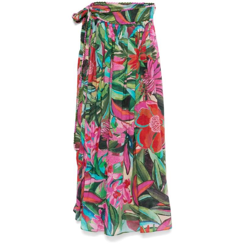 Farm Rio Floral-print Midi Skirt