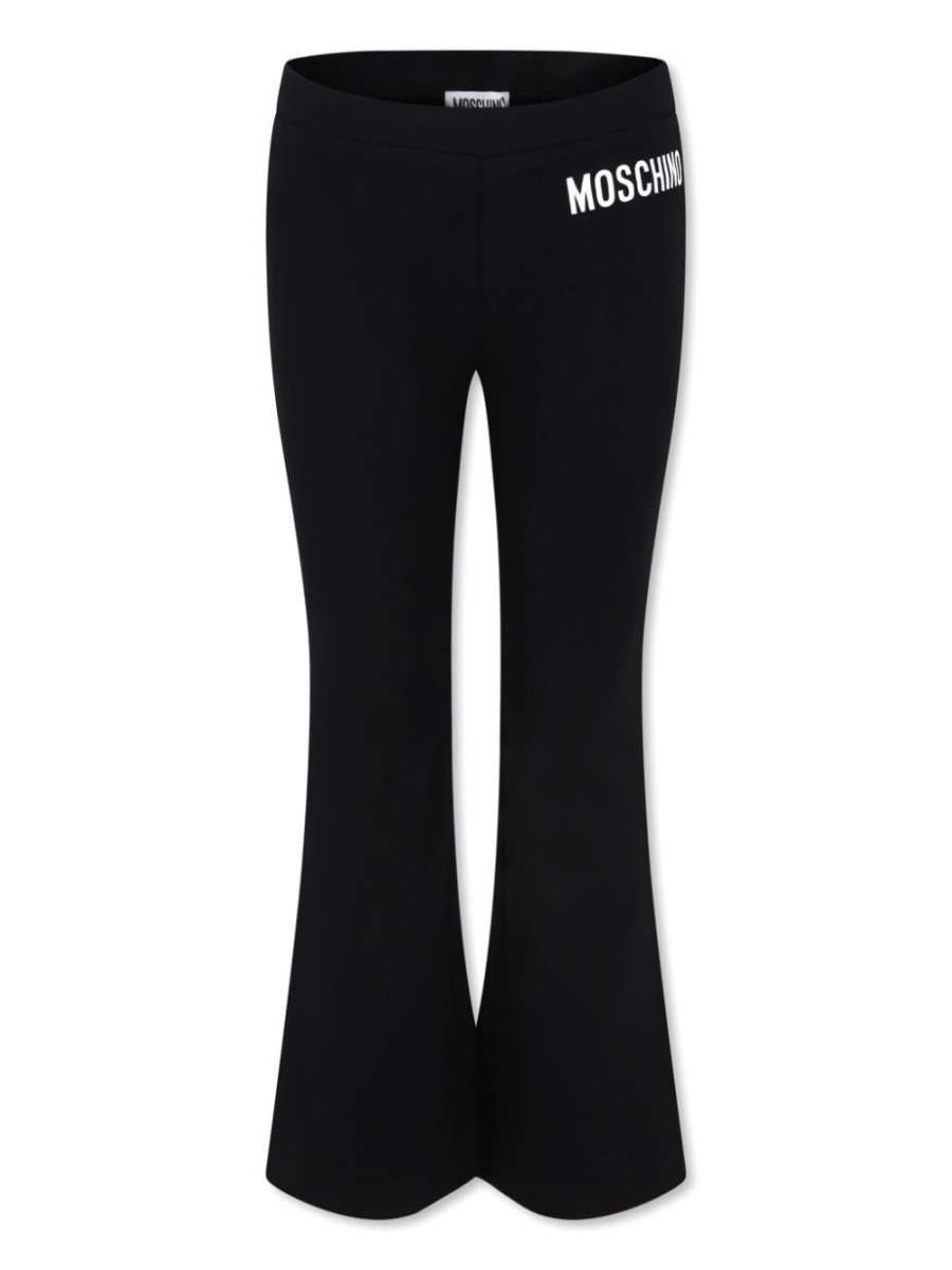 logo-print flared trousers