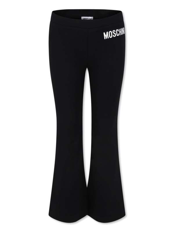 logo-print flared trousers