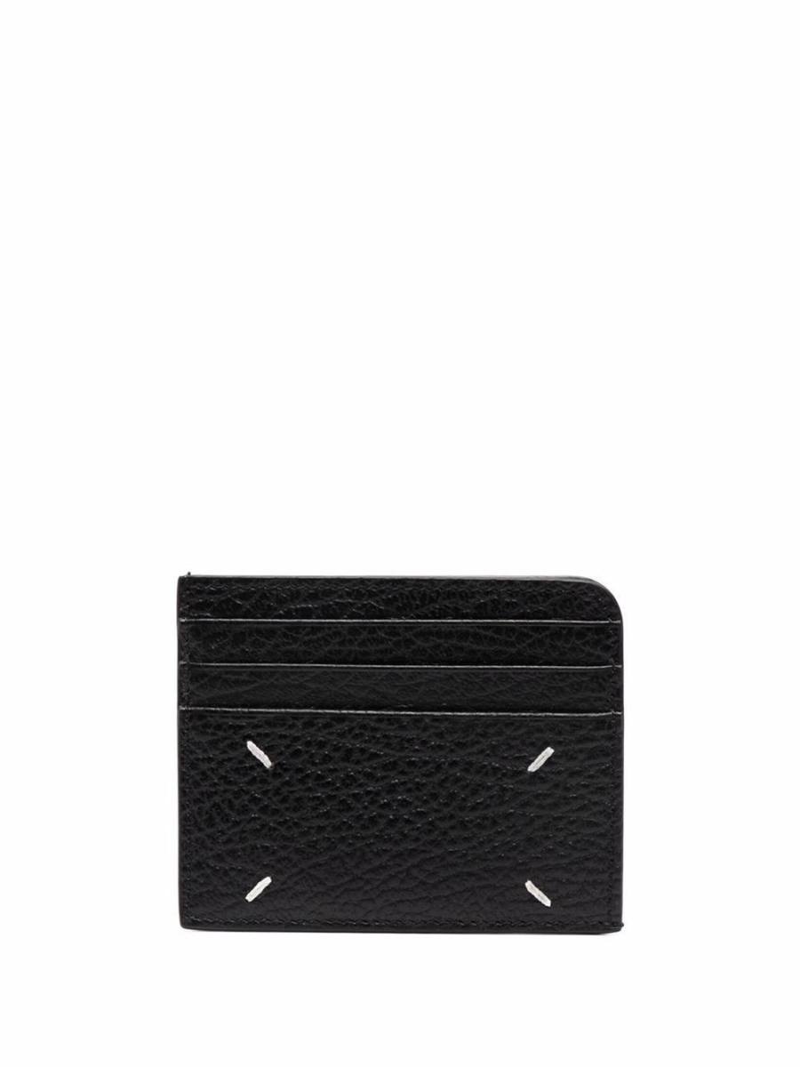 four-stitch leather card holder